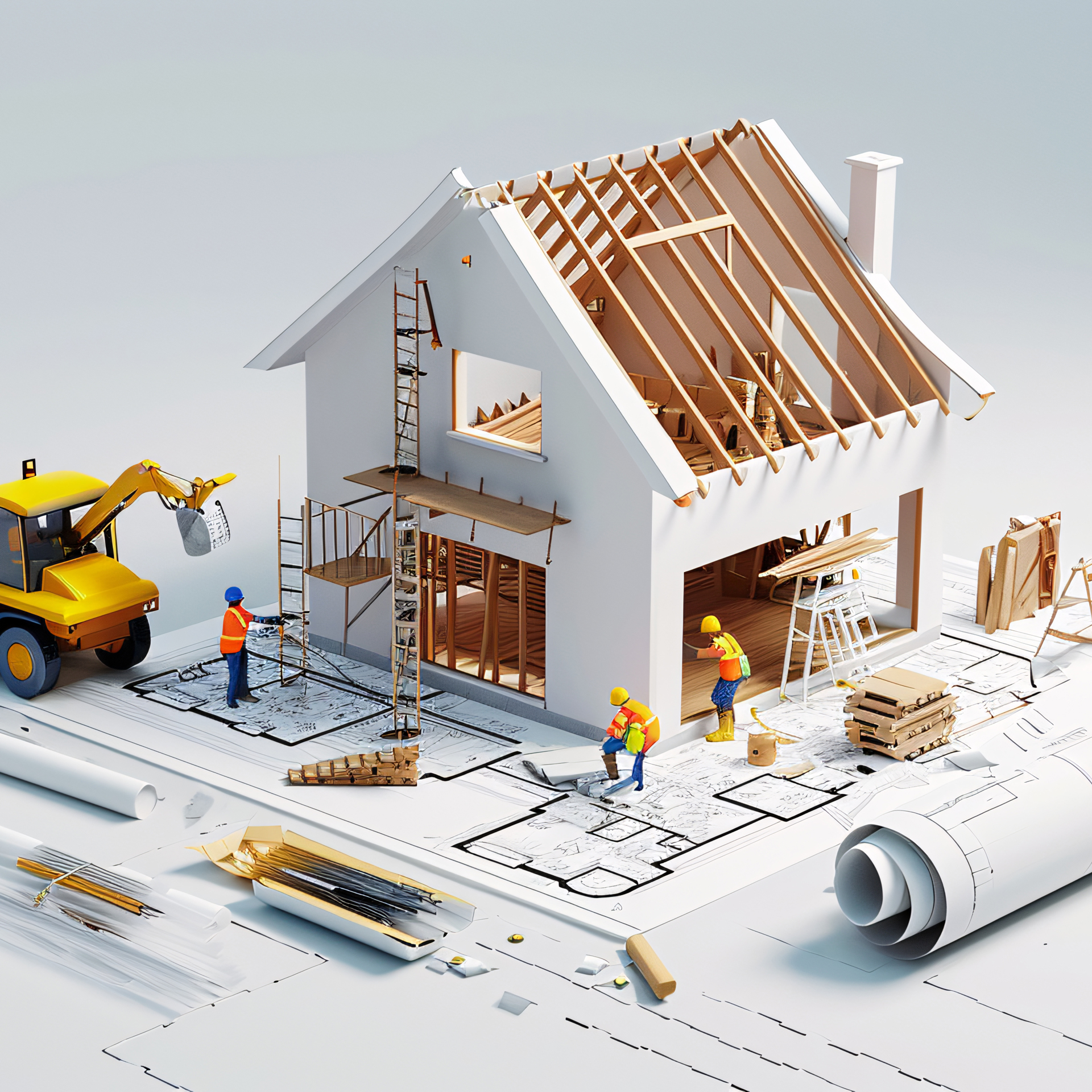 model of a construction of a house